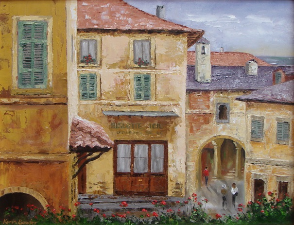 Oil Painting by Karin Bowler titled Orta San Guilio - Italy