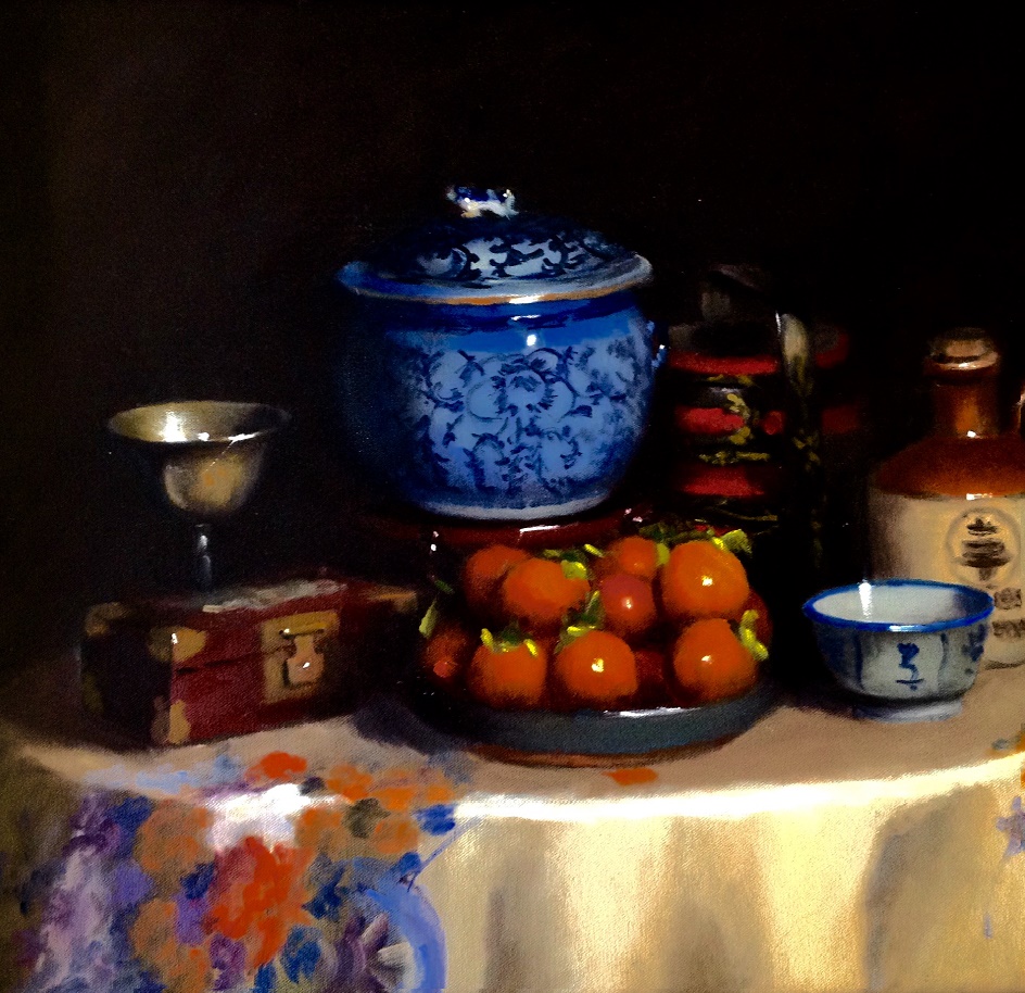 Oil Painting by Simone Phanthakoun titled Japanese Anemones