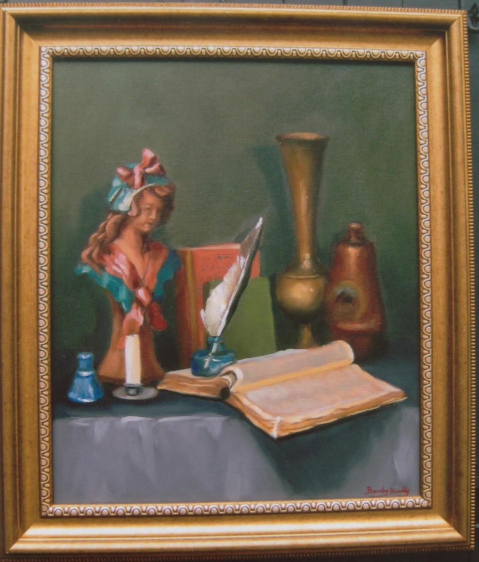 Oil Painting by Beverley Braddy titled Girl with the Pink Bow