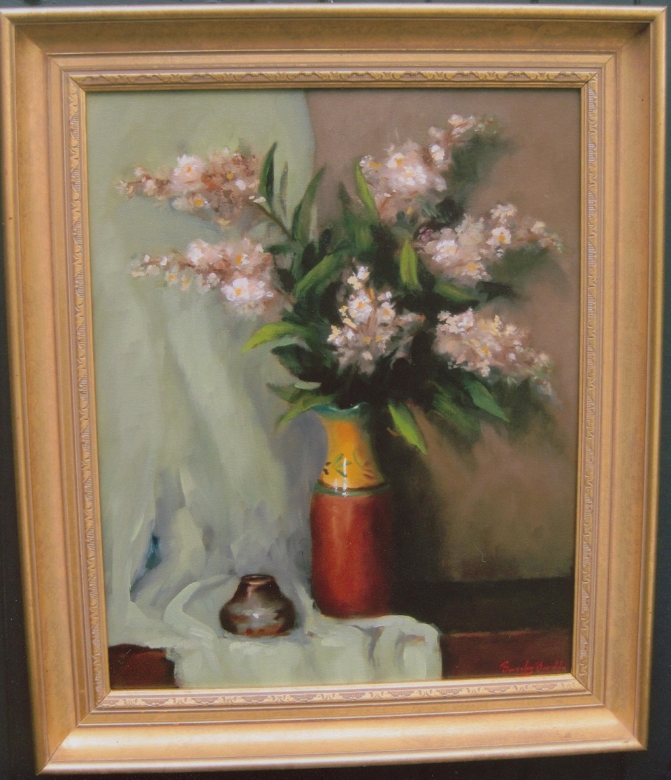 Oil Painting by Beverley Braddy titled White Crape Myrtle