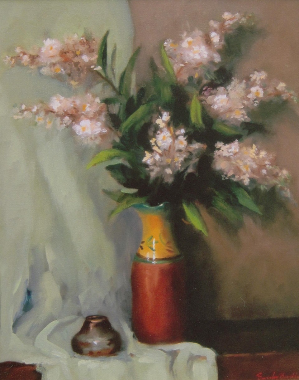 Oil Painting by Beverley Braddy titled White Crape Myrtle
