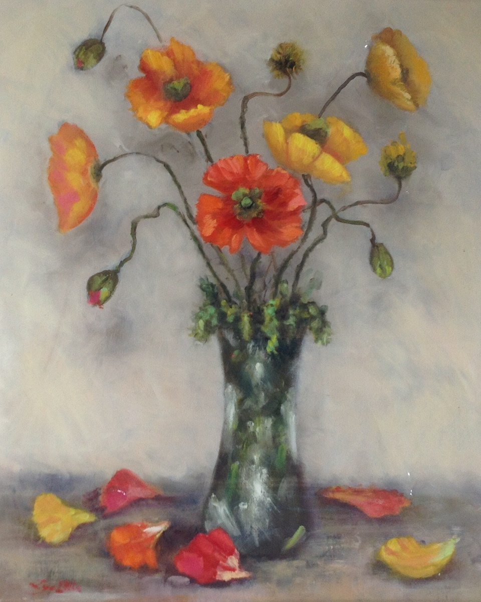 Oil Painting by Lyn Ellis titled Spring Poppies