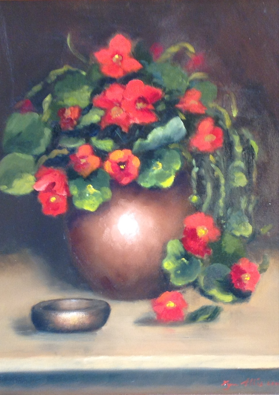 Oil Painting by Lyn Ellis titled Nasturtiums