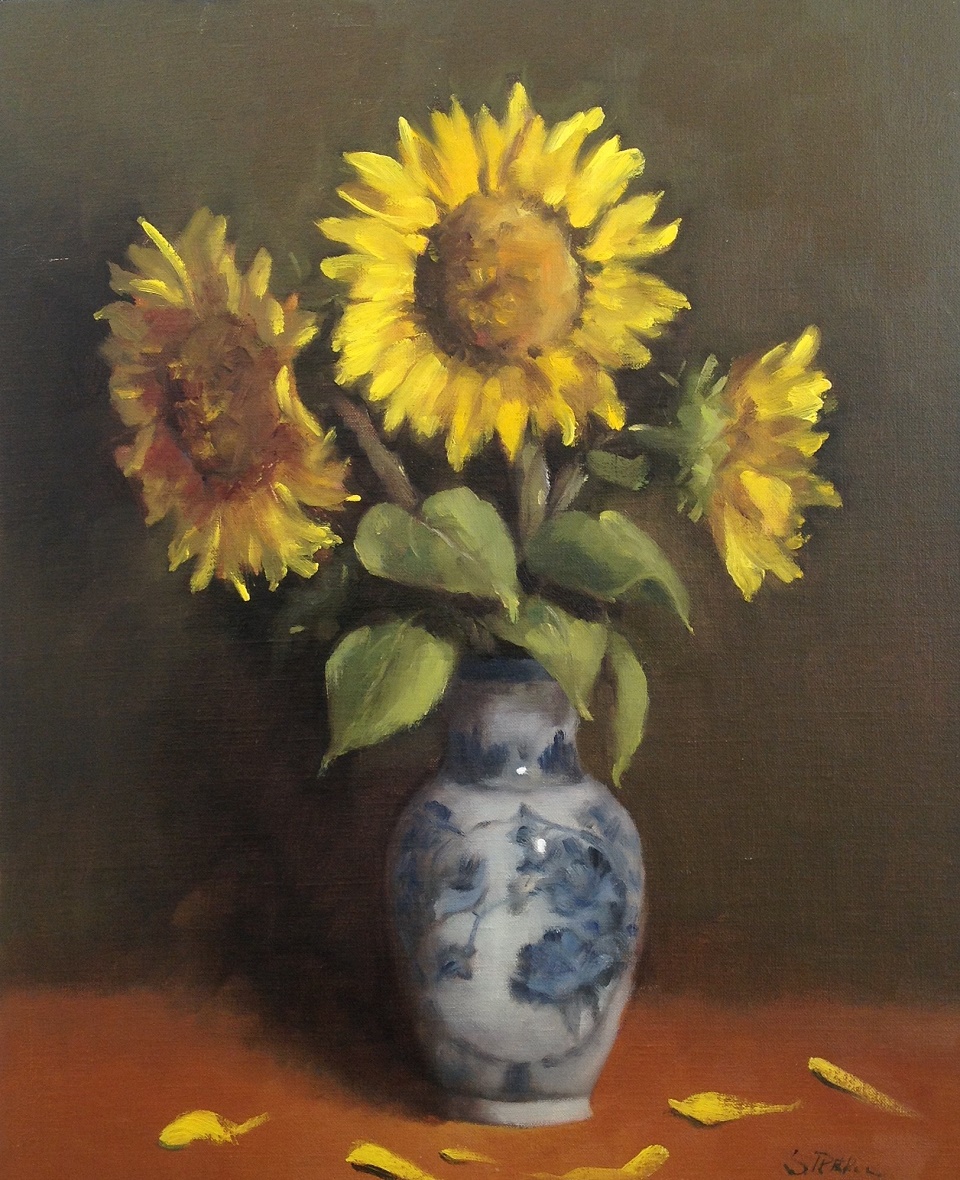 Oil Painting by Simone Phanthakoun titled Sunflowers