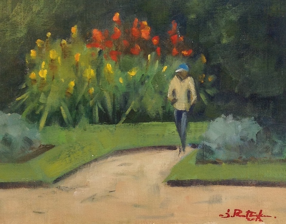 Oil Painting by Simone Phanthakoun titled Williamstown Garden