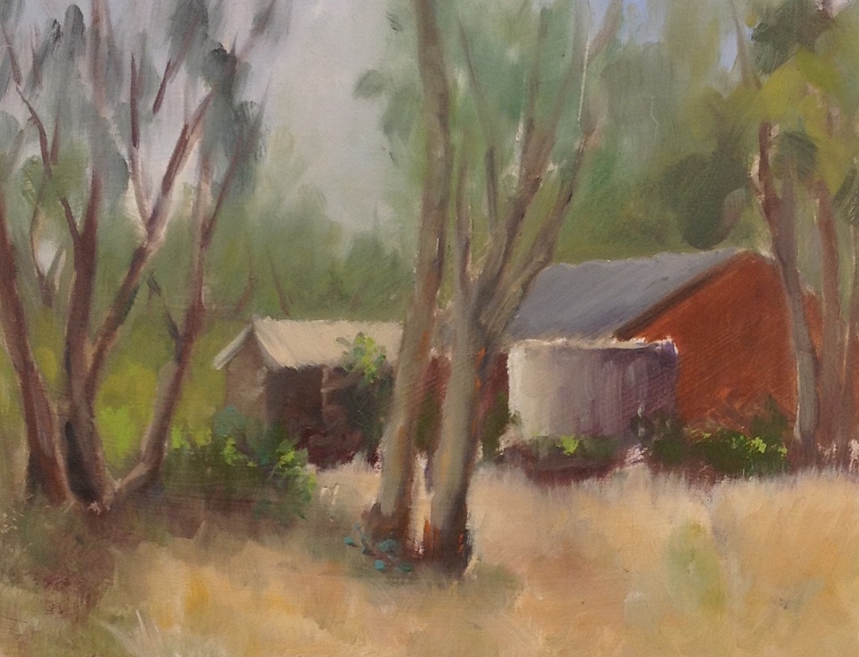Oil Painting by Simone Phanthakoun titled Backyard in Macedon