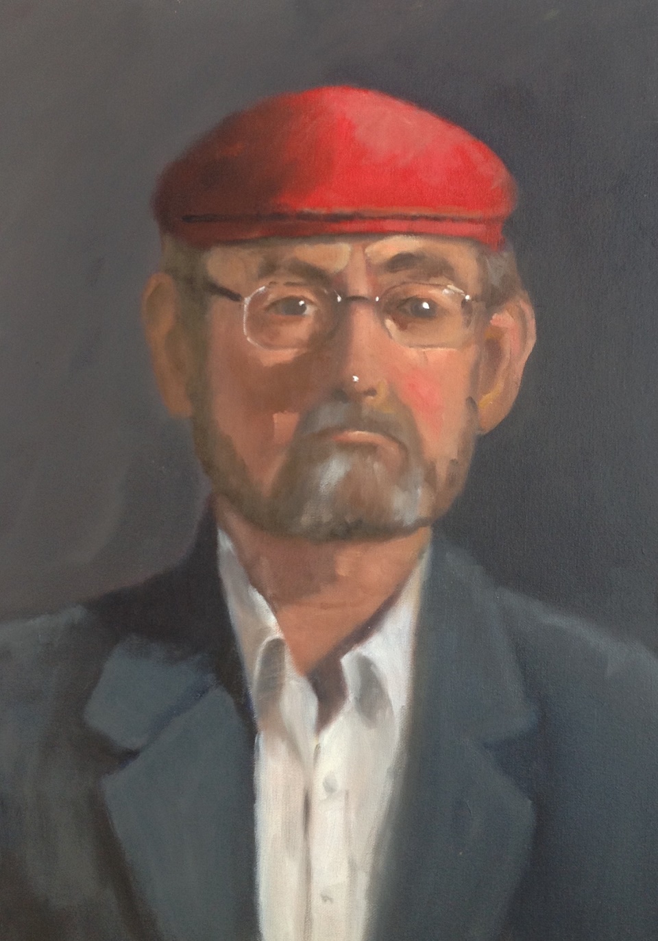 Oil Painting by Simone Phanthakoun titled Man with a Red Cap