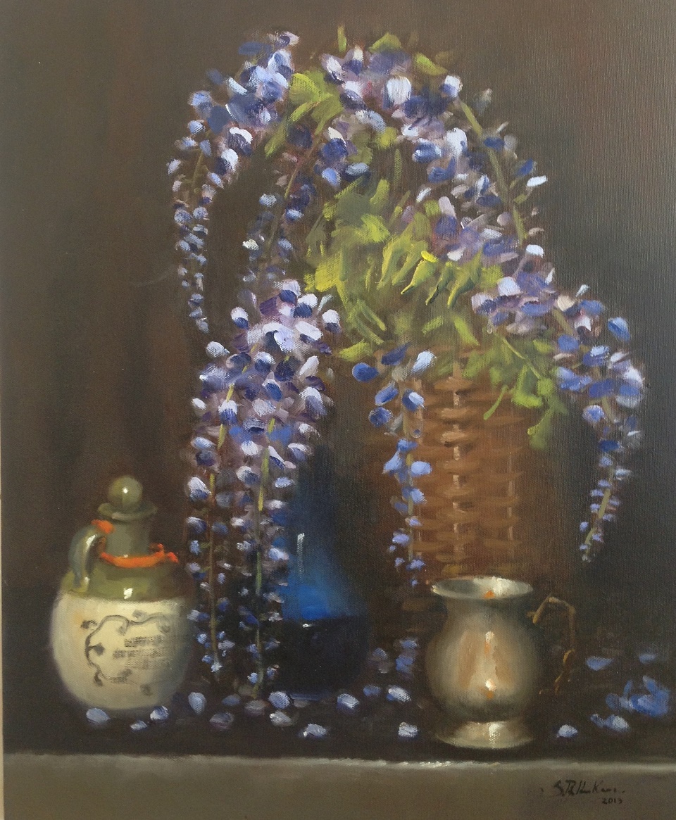 Oil Painting by Simone Phanthakoun titled Wisteria
