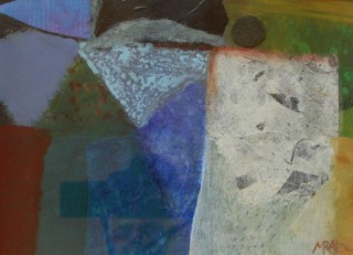 A Mixed Media painting by Marian Alexopoulos in the Abstract style  with main colour being Blue Cream and Grey and titled Sonnet