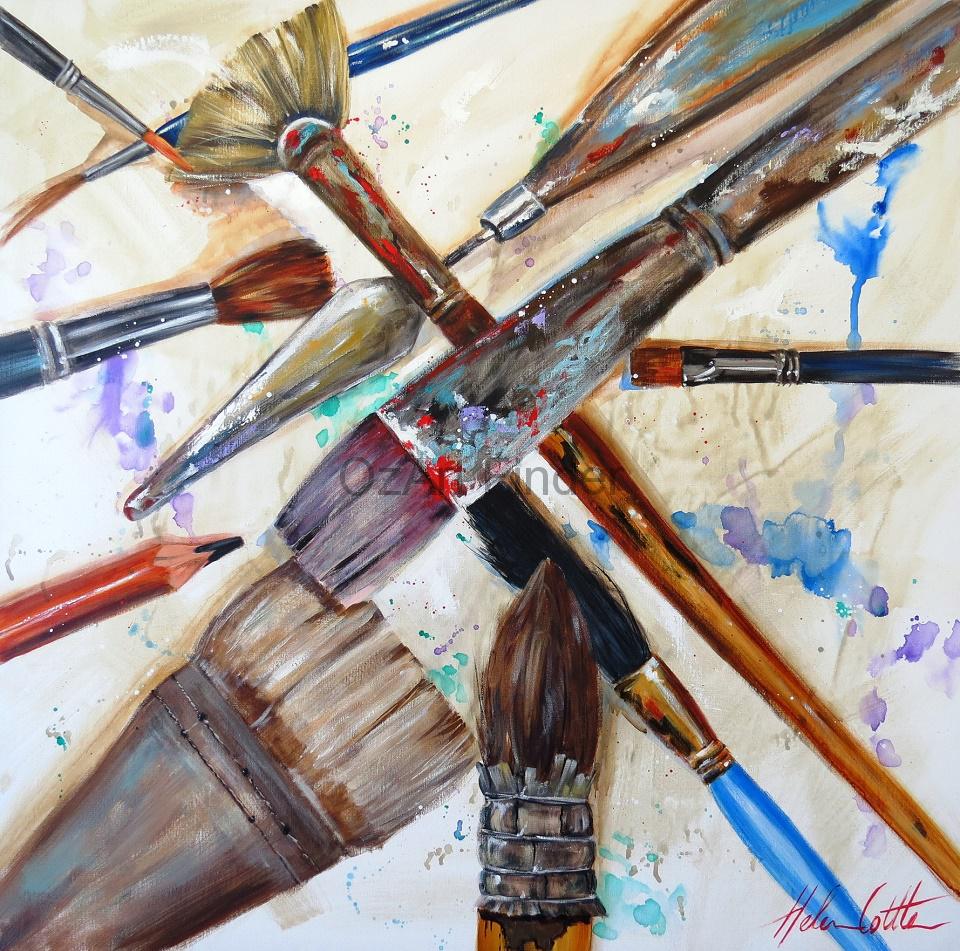 Acrylic Painting by Helen Cottle titled Tools of the Trade