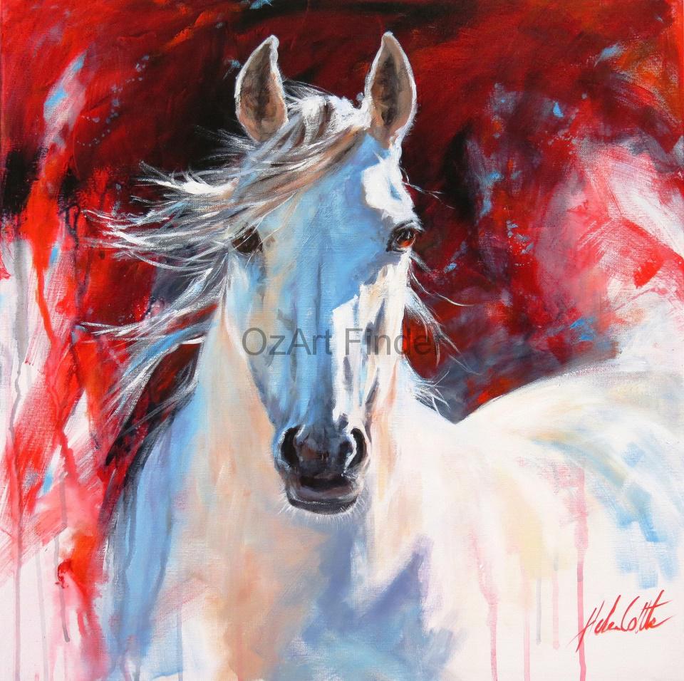 Acrylic Painting by Helen Cottle titled Equine Inspiration