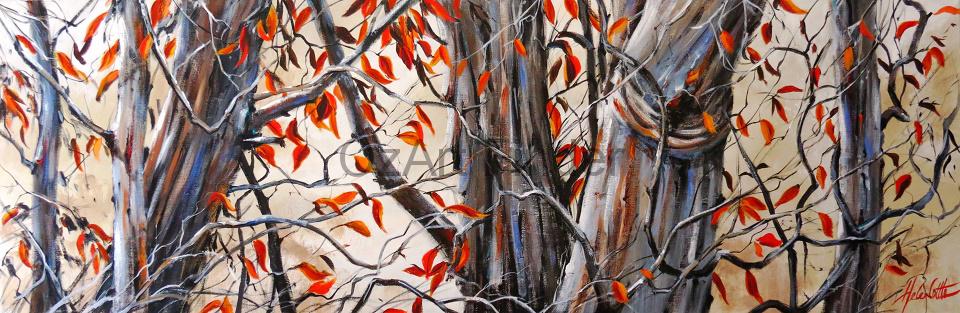 Acrylic Painting by Helen Cottle titled Autumn Movement
