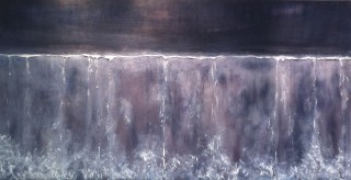 An Acrylic painting by Dawn Robinson in the Abstract style  with main colour being Black and Purple and titled Untitled