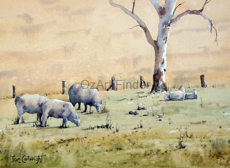 Watercolour Painting by Joe Cartwright titled Grazing away