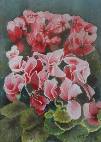 Oil Painting by John Vander Reest titled Cyclamen