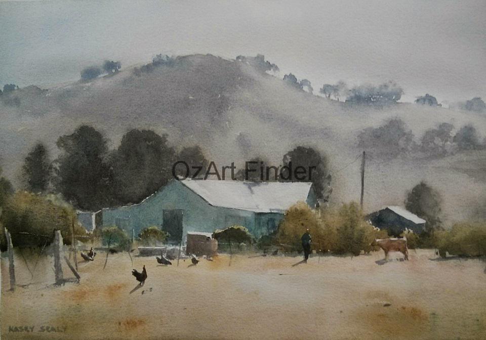Watercolour Painting by Kasey Sealy titled Morning  in Brungle
