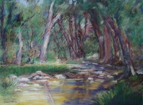  Painting by Diane O'Brien titled Golden Pool