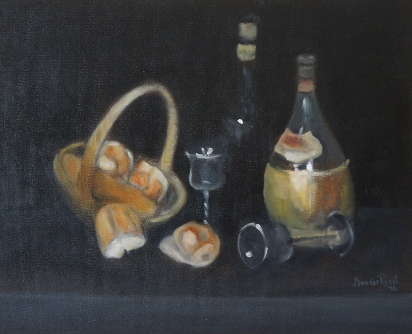 Oil Painting by John Vander Reest titled Bread and Wine