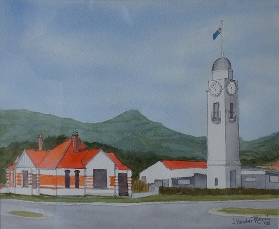 Oil Painting by John Vander Reest titled Woodend Clock Tower