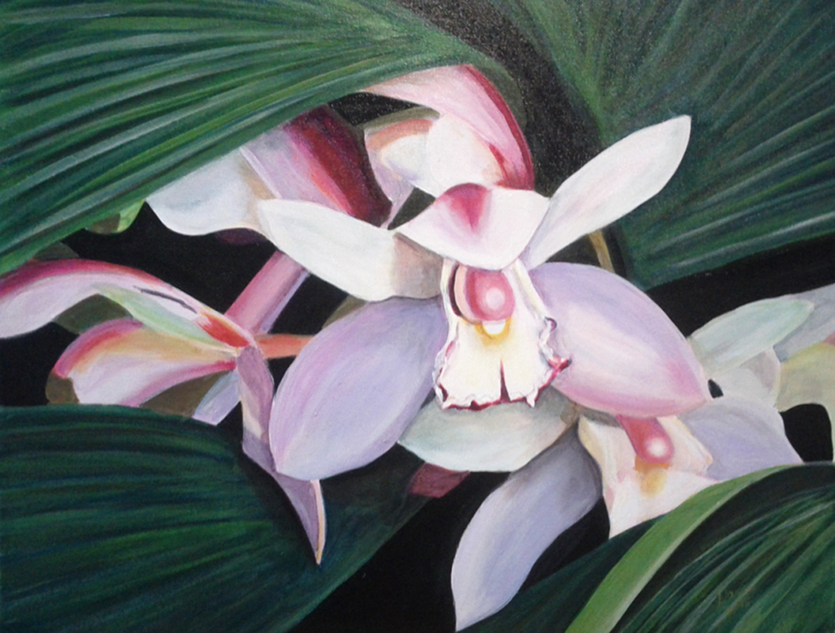 Acrylic Painting by Dawn Luttrell titled Orchid Bliss