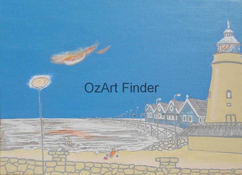 Acrylic Painting by Pippa Newby titled The Jetty, Busselton, WA