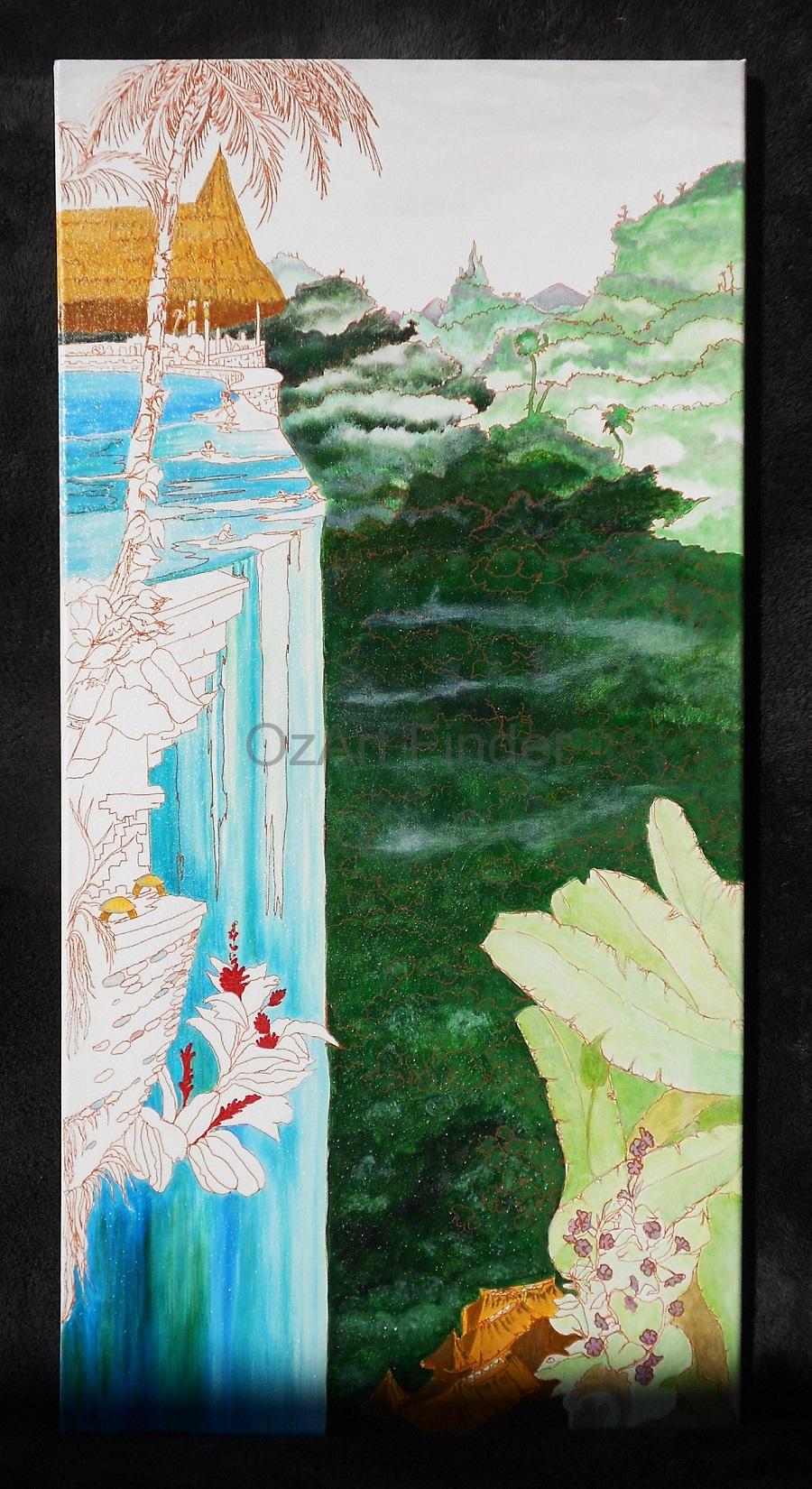 Mixed Media Painting by Pippa Newby titled Viceroy, Ubud, Bali