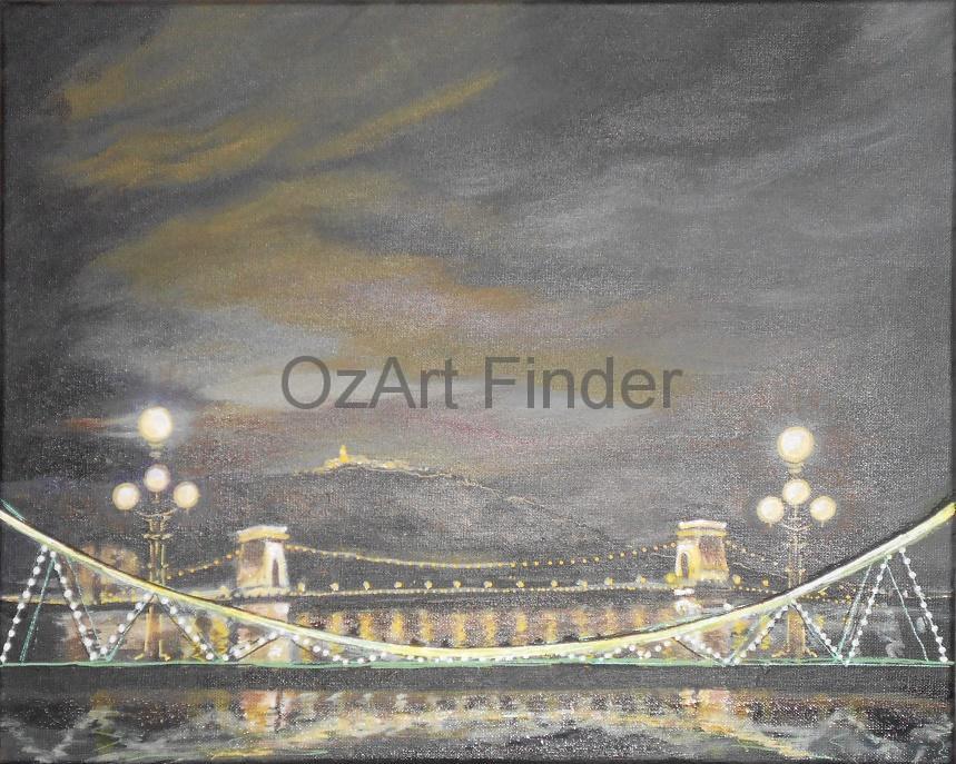 Acrylic Painting by Pippa Newby titled Budapeste Triptych