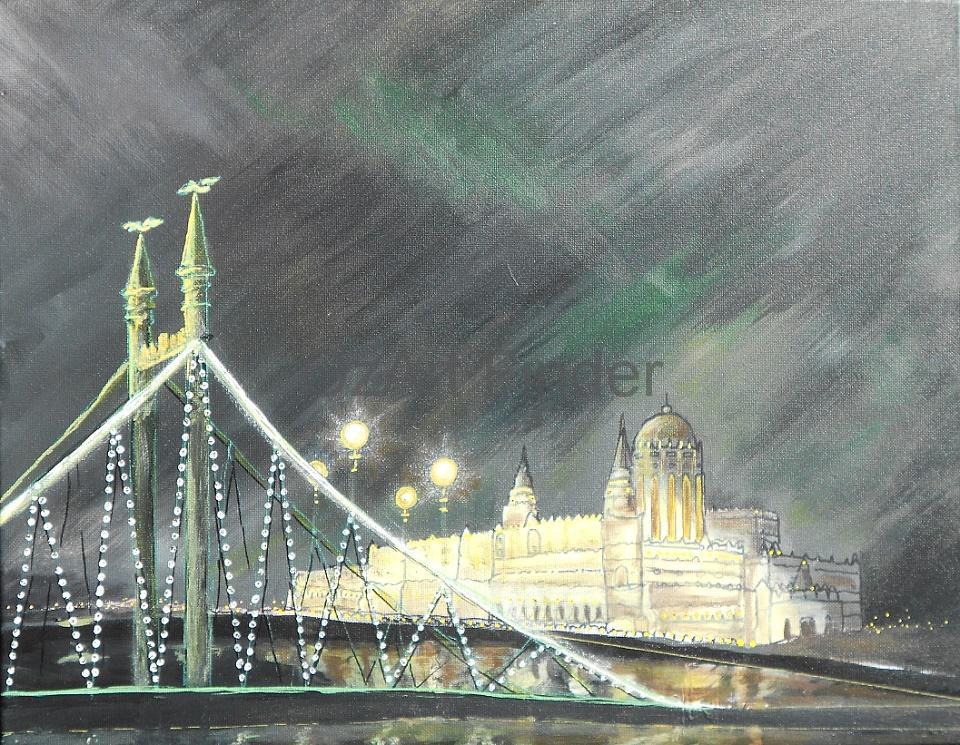 Acrylic Painting by Pippa Newby titled Budapeste Triptych