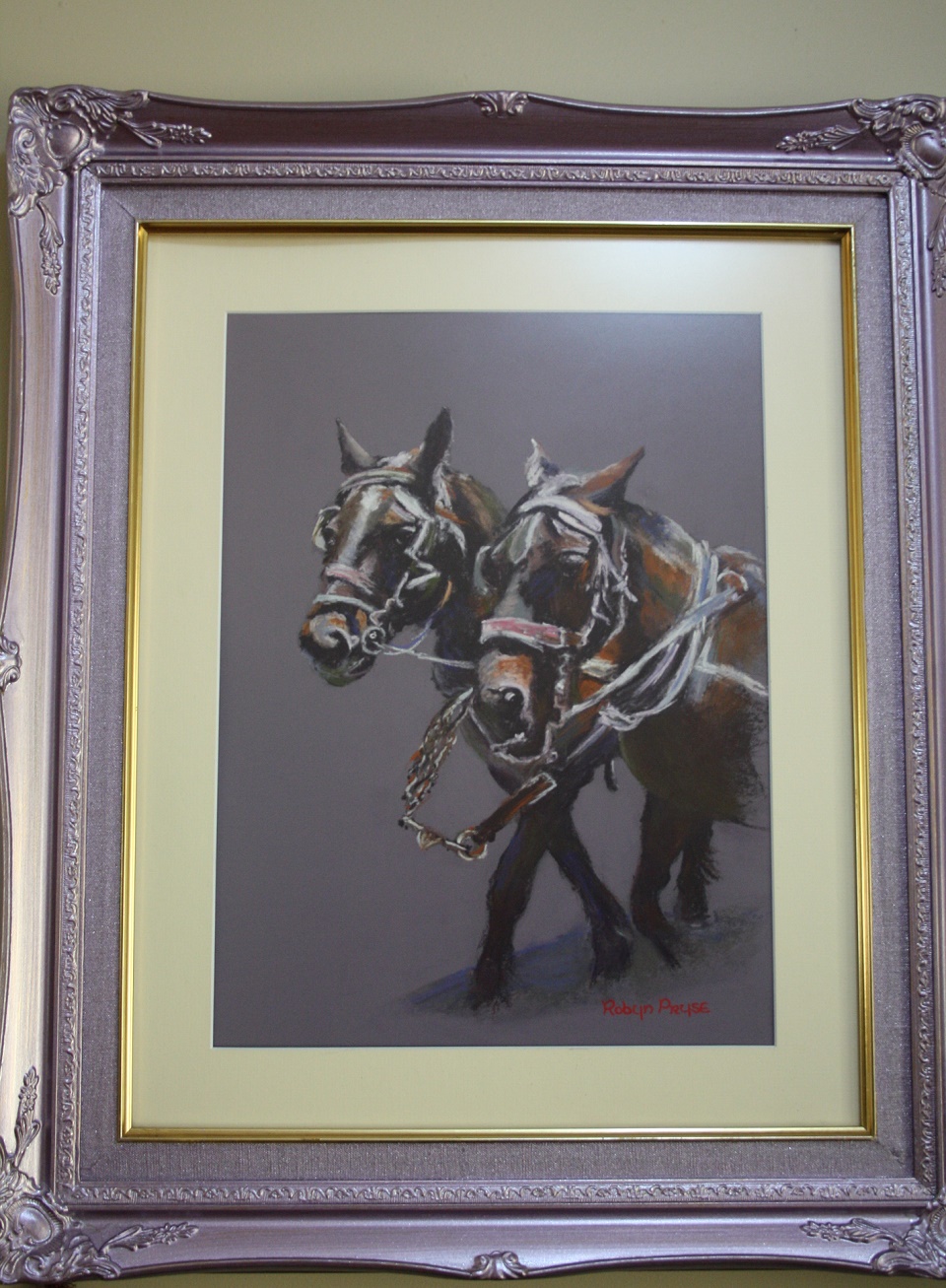 Pastel Painting by Robyn Pryse titled Horses in Collins Street