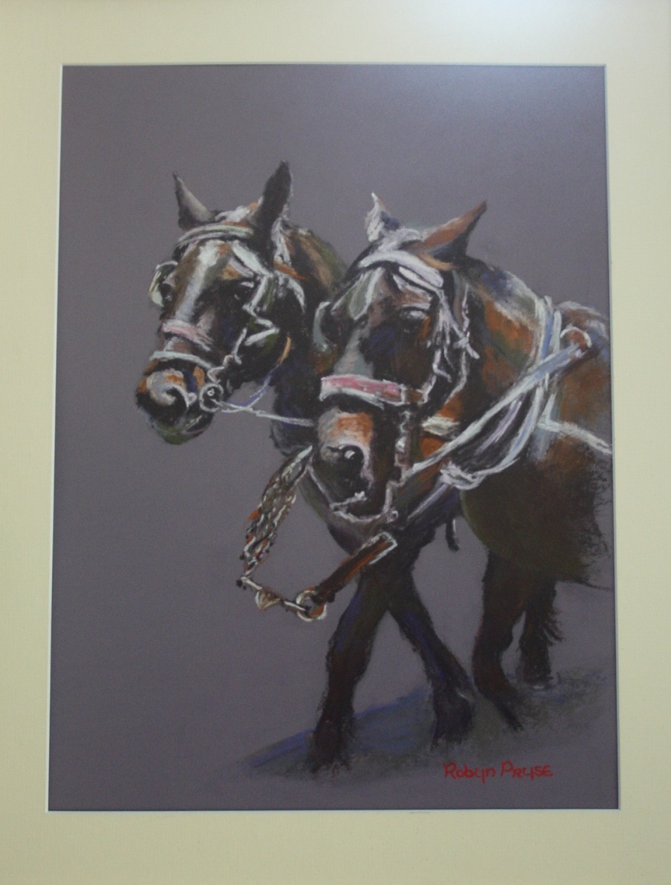 Pastel Painting by Robyn Pryse titled Horses in Collins Street