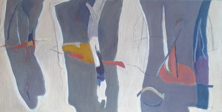 Oil Painting by Ron Reynolds titled Billabong under Winter Cloak