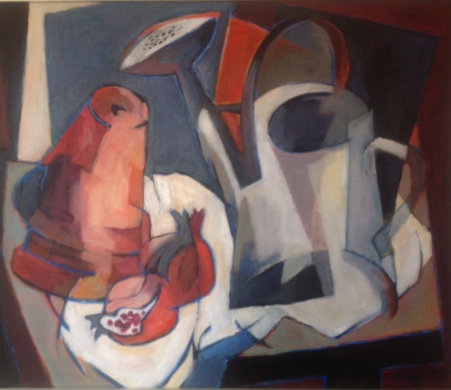 Oil Painting by Ron Reynolds titled Still Life with Watering Can