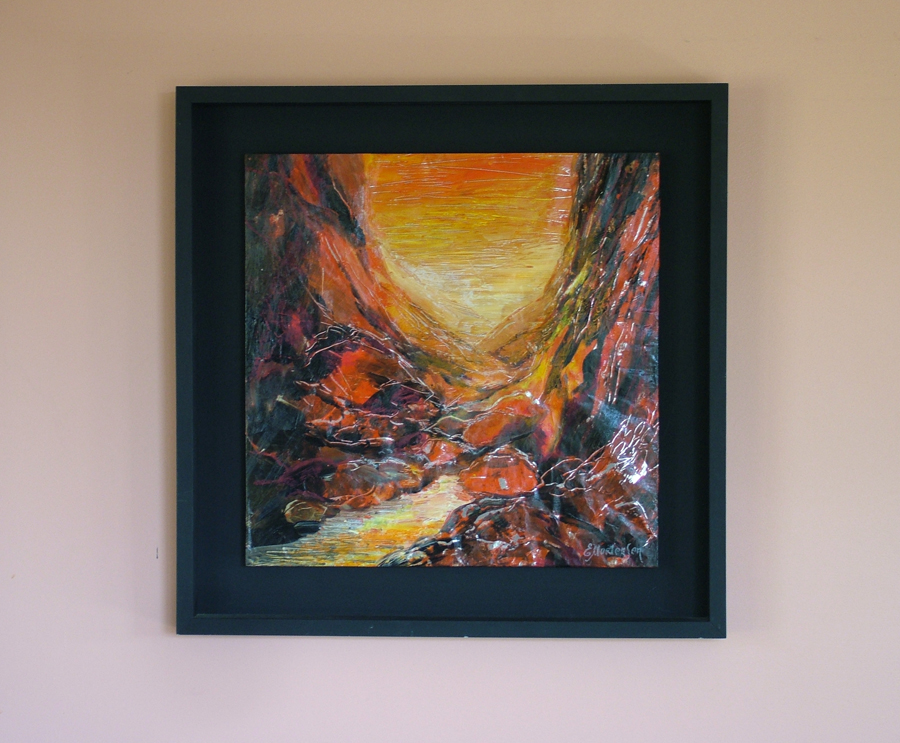 Mixed Media Painting by Ekaterina Mortensen titled Standley Chasm