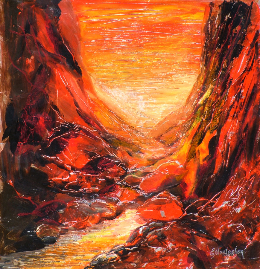 Mixed Media Painting by Ekaterina Mortensen titled Standley Chasm