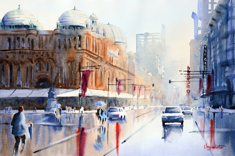 Watercolour Painting by Chrysovalantou Mavroudis titled Stop/Start