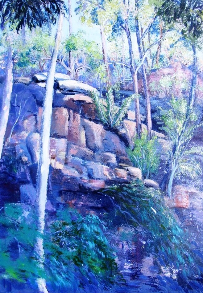 Acrylic Painting by Yvonne West titled Upper Colo Escarpment