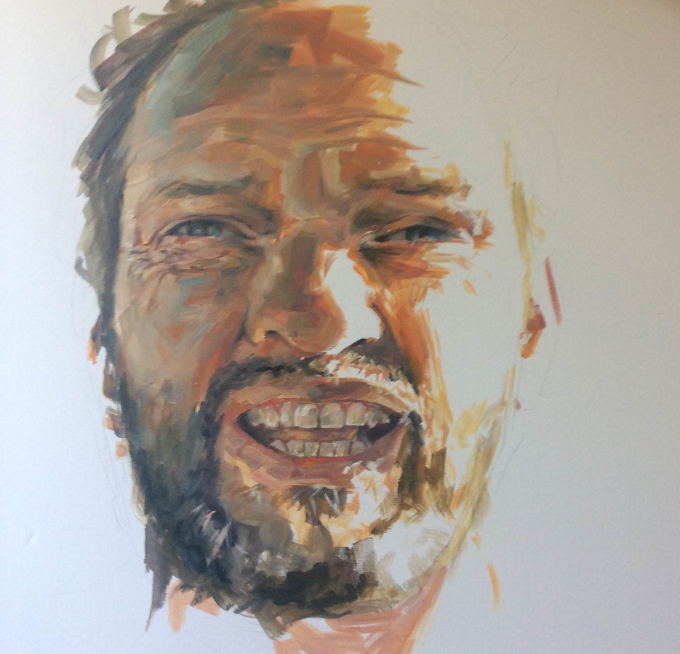 Oil Painting by Daniel Butterworth titled Self Smiling