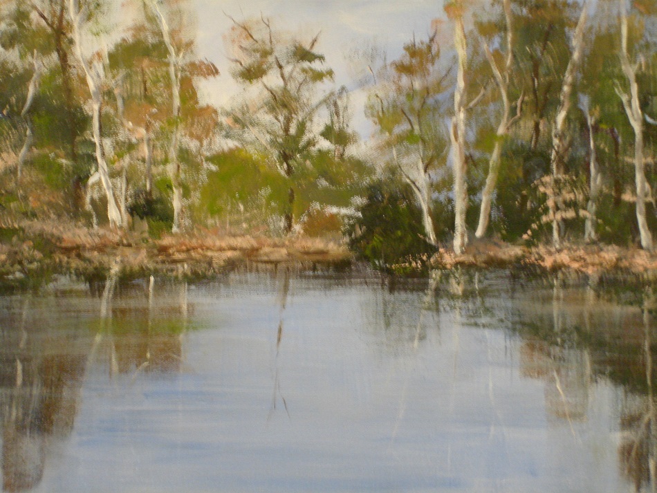 Oil Painting by Susan Lanchester titled Sanatorium Lake, Mt. Macedon