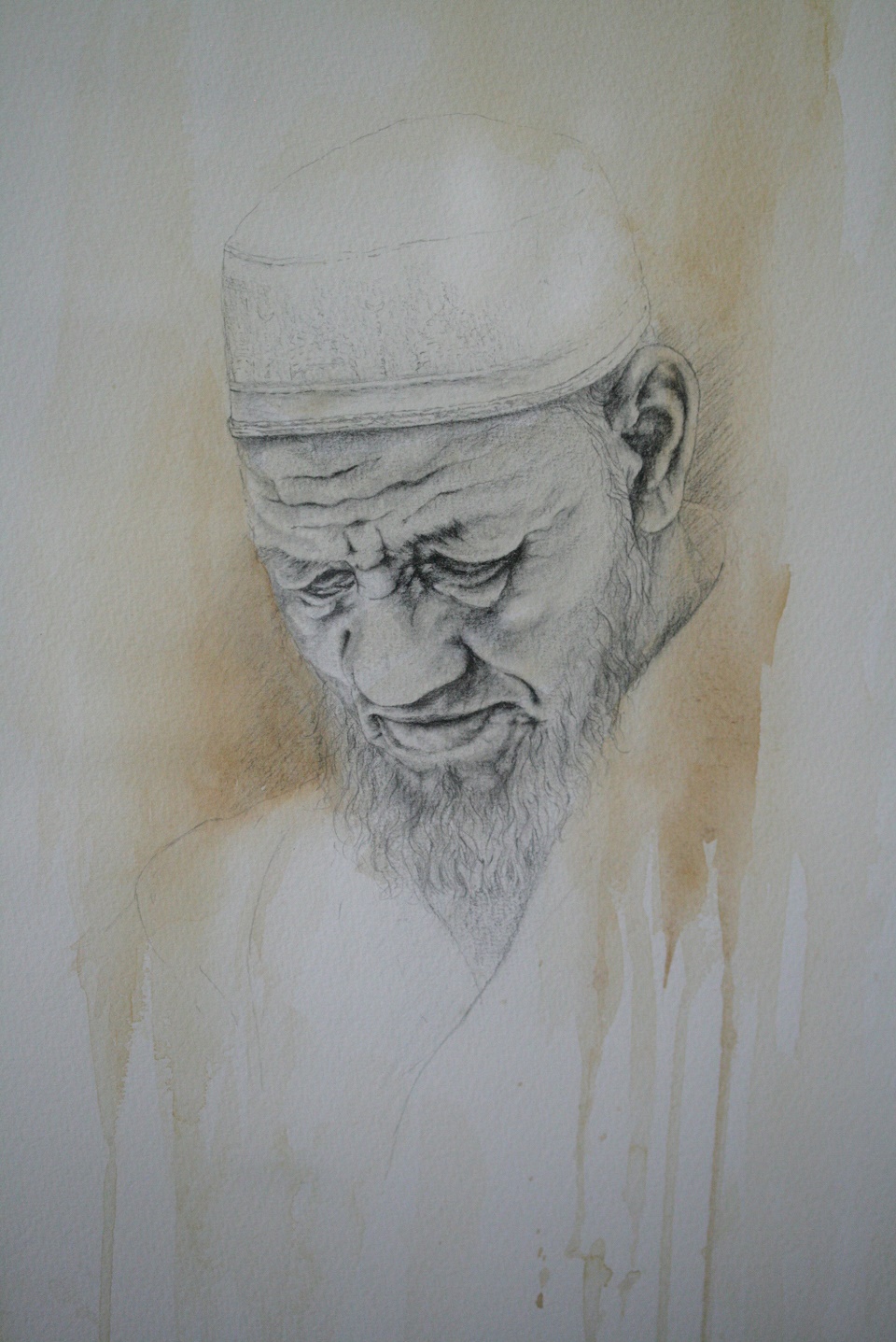 Mixed Media Painting by Sharon Moroney titled The Prayer