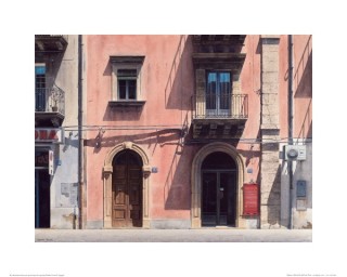 A Watercolour painting by Nicholas Truscott in the Realist style  Buildings and titled Sicilian Shadows