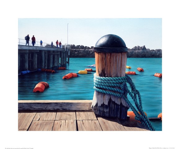 Watercolour Painting by Nicholas Truscott titled Apollo Bay Bollard