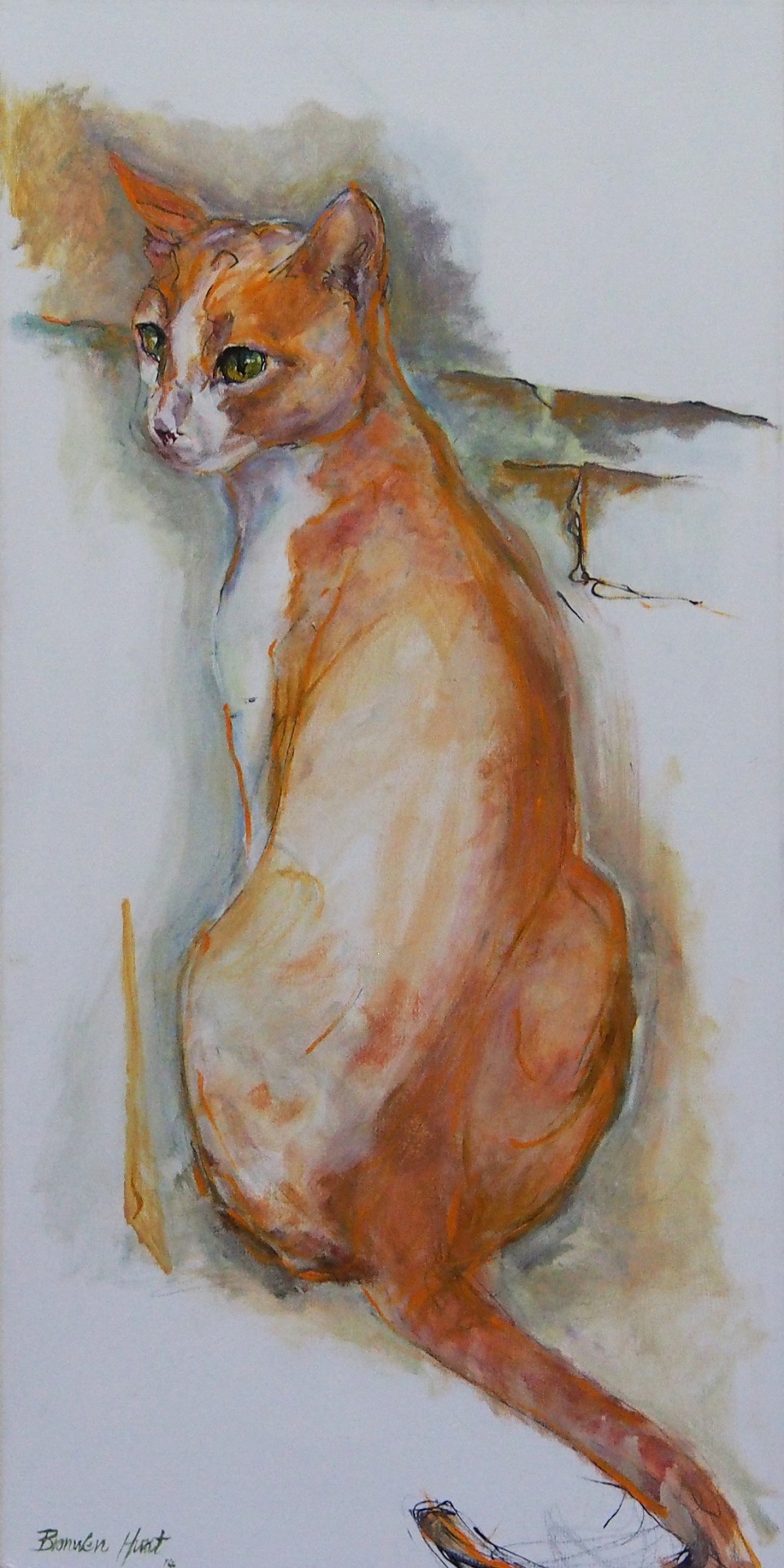 Mixed Media Painting by Bronwen Hunt titled Ginger