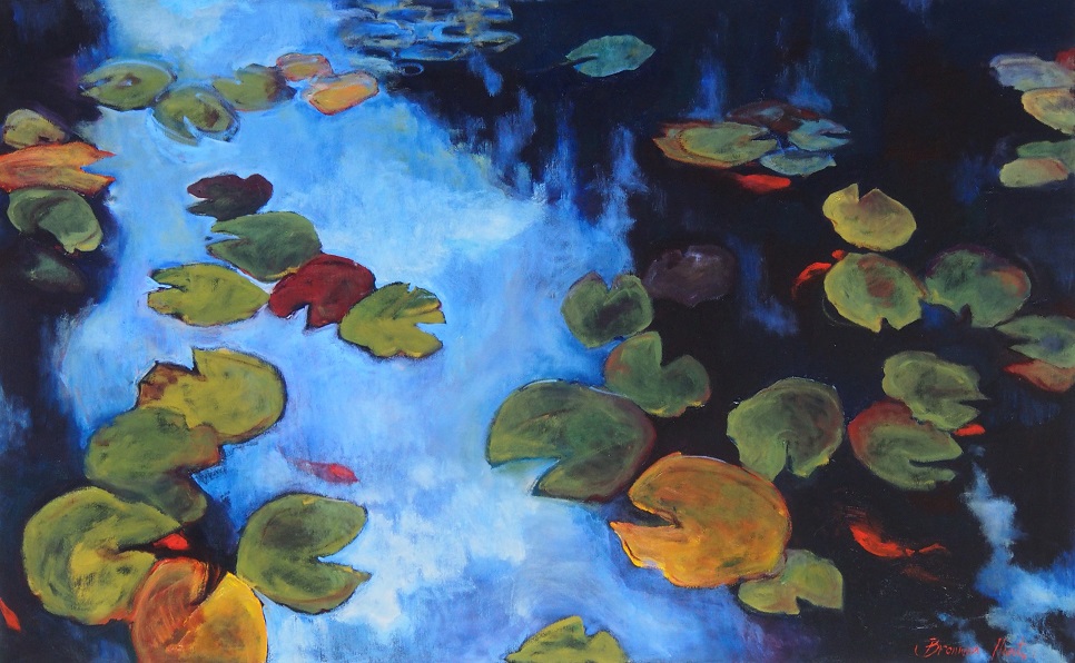 Mixed Media Painting by Bronwen Hunt titled The Pond