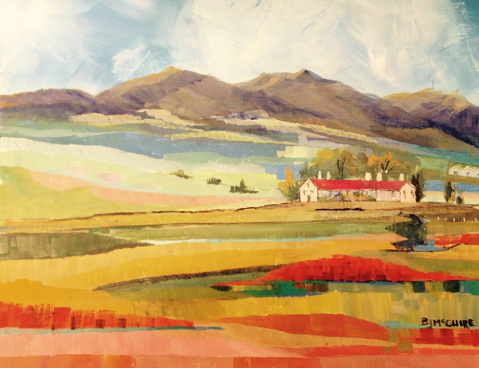 Watercolour Painting by Barbara McGuire titled Towards Angaston