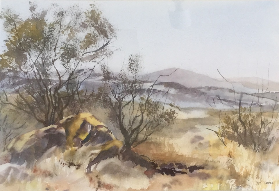 Watercolour Painting by Barbara McGuire titled Australian Landscape