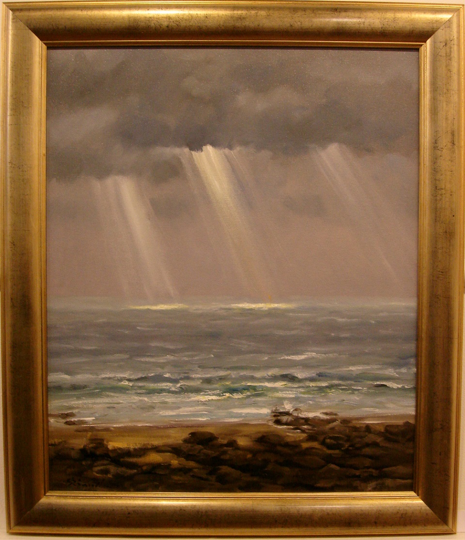 Oil Painting by Gregory R. Smith titled Shafts of Light on Loutit Bay