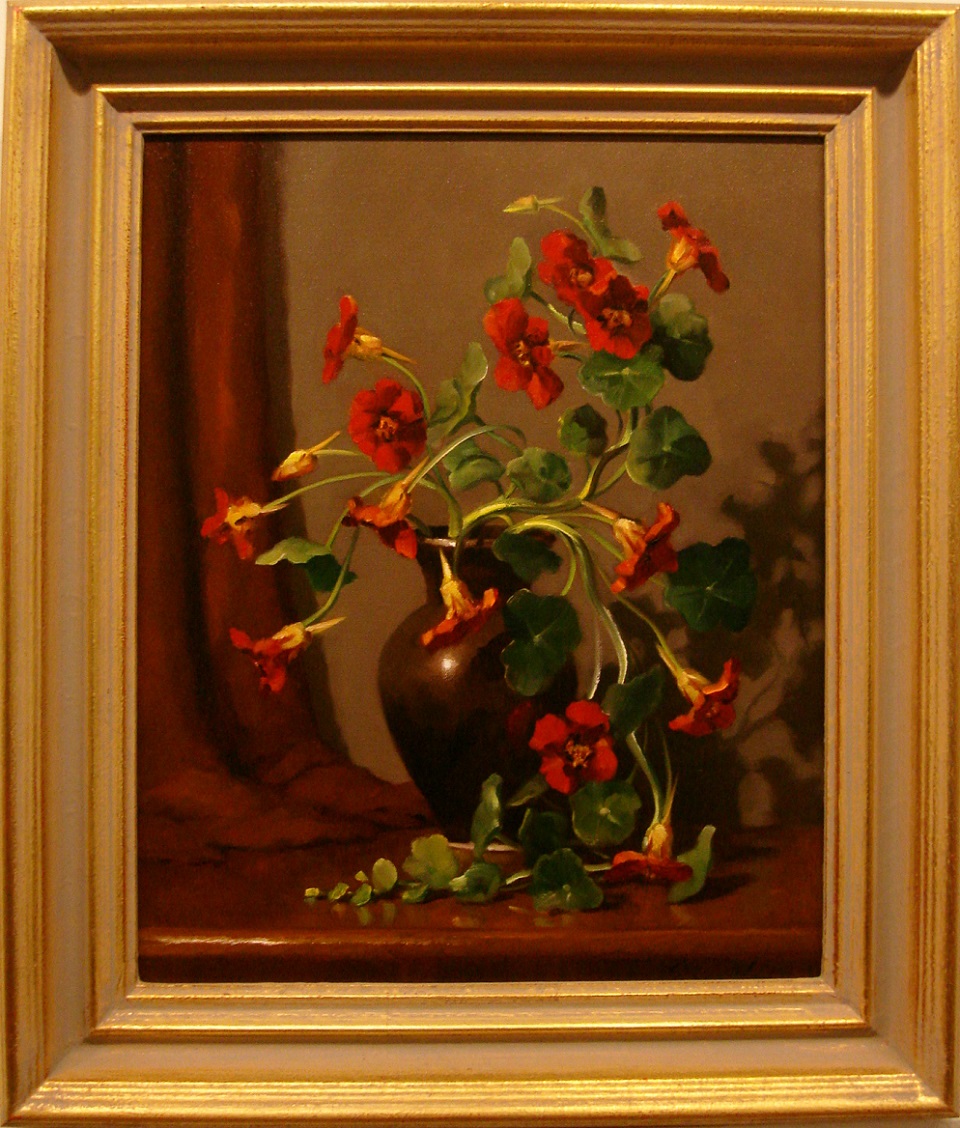 Oil Painting by Gregory R. Smith titled Red Nasturtiums
