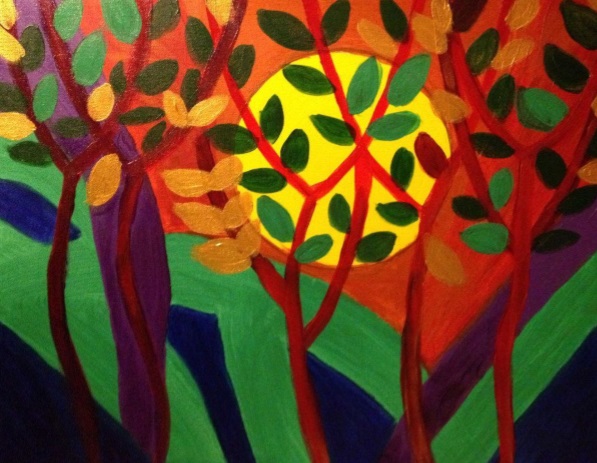Acrylic Painting by Amal Alyaseen titled Sunset