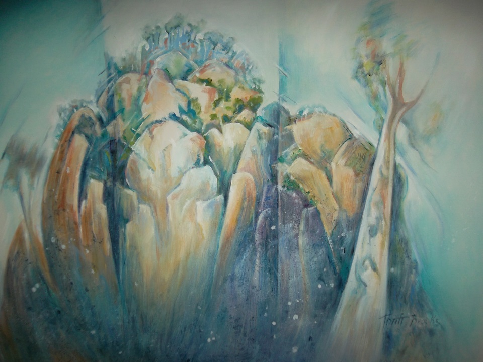  Painting by Lorna Thrift Brooks titled Hanging Rock