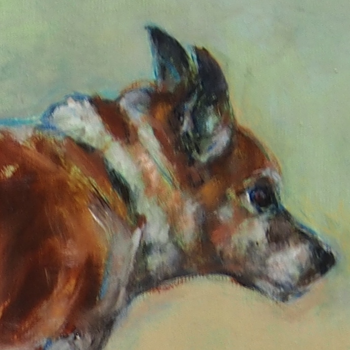 Oil Painting by Bronwen Hunt titled Old Dog.